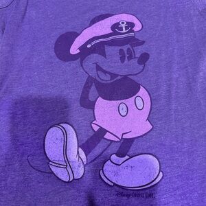 Disney Cruise Line Captain Mickey Mouse women’s shirt L M DCL sailor purple